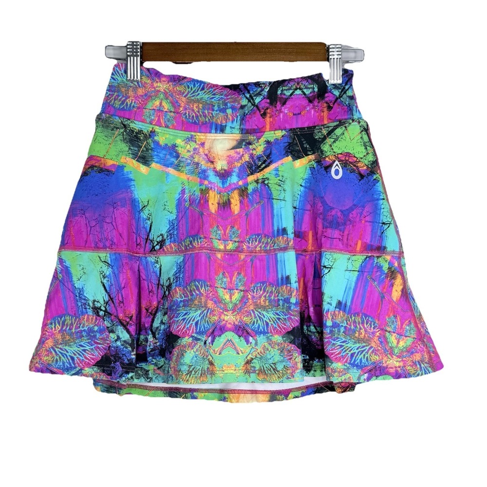 Dona Jo Women's Size 1 Small‎ Colorful Print Pull On Stretch Activewear Skort